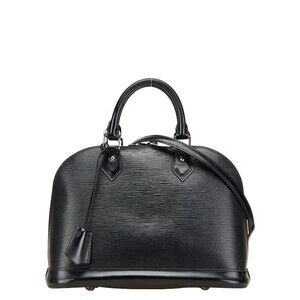 Louis Vuitton Epi Alma Handbag Shoulder Bag Noir Black Leather